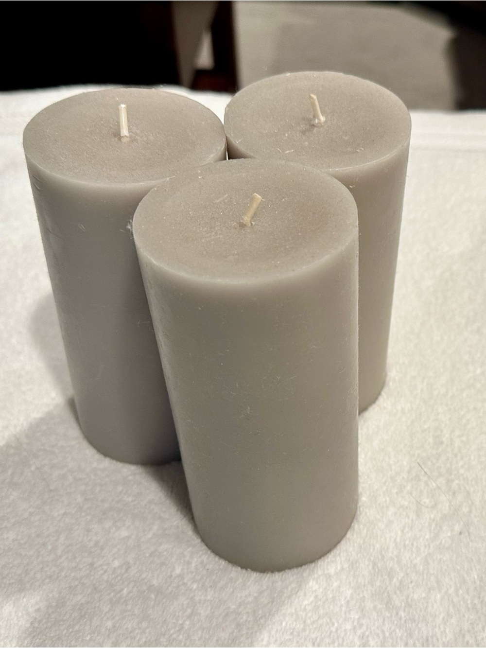 Neutral Gray Pillar Candle Set - Home Accents (each candle 5 1/2" tall)